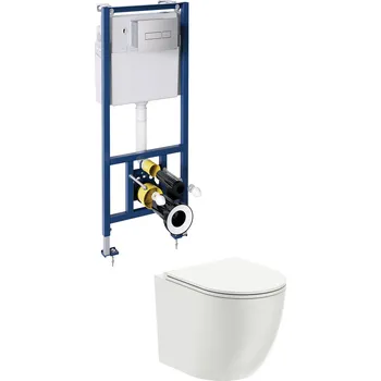 Aplomo Ottawa WC závěsný komplet, chromové tlačítko, OTTAWASETBPCR