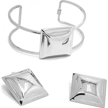 Náramek Foxette Souprava náramku a náušnic Cube - Originální F-3315