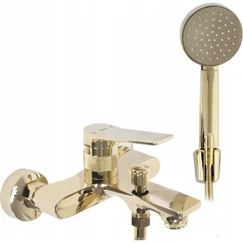 Vodovodní baterie Nástěnná vanová baterie páková Rea Viral zlatá