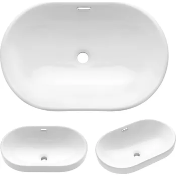 Umyvadlo INVENA - Umyvadlo na desku EGINA 60 cm kruhové CE-52-060-W