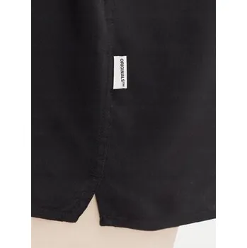 Pánská košile Pánská košile Jack&Jones černá s krátkým rukávem volného střihu (relaxed fit) viskóza velikost XL