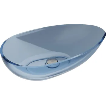 Umyvadlo Besco Neya pryskyřicové umyvadlo na desku, Blue Wave, UMN-60-BWC