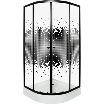 Kerra Pixel Black čtvrtkruhový sprchový kout s vaničkou Rozměr koutu: 90x90cm, 13226_90X