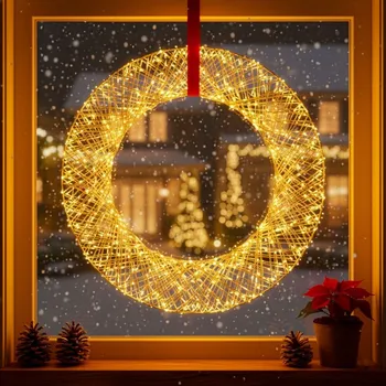 Vánoce Springos LED světelný kruh 45cm 720LED IP44 teplá bílá