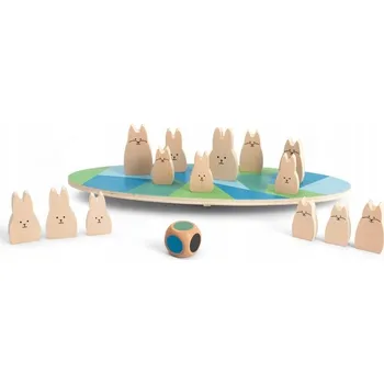 Dřevěná hračka BS Toys, dřevěná dovednostní hra Balancující králíčci
