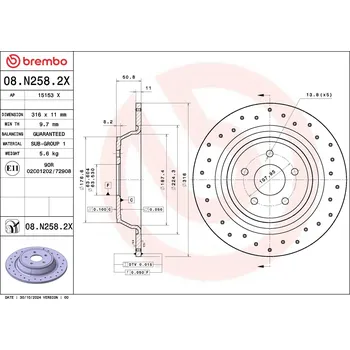 Brzdový kotouč Brzdový kotouč BREMBO 08.N258.2X