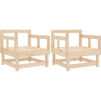 Zahradní židle, 2 ks, masivní borové dřevo