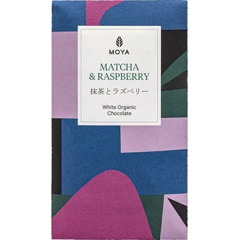 Čokoláda Bílá čokoláda s Matchou Codenní a malinami MOYA 80g