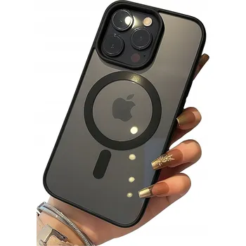 Pouzdro na mobilní telefon POUZDRO PRO IPHONE 15 PRO MAGNETICKÉ ZESÍLENÉ ČERNÉ PRŮHLEDNÝ