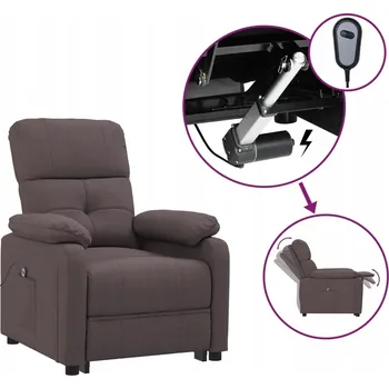 Křeslo Elektrické Polohovací Křeslo Hnědé, Potah Látka