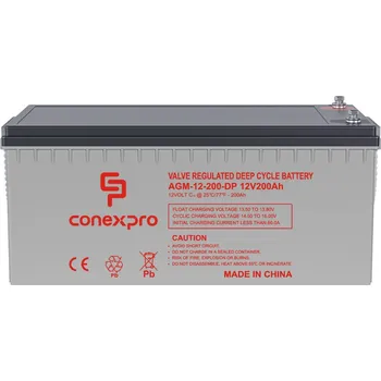 Conexpro Baterie AGM-12-200-DP VRLA AGM 12V/200Ah, M8, Deep cycle, živ. 10 let