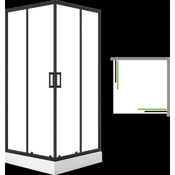 Aplomo Bresso čtvercový sprchový kout s vaničkou, black Rozměr koutu: 80x80cm, JKBB796K