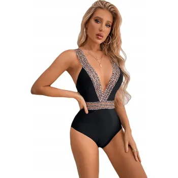 Dámské plavky ČERNÉ JEDNODÍLNÉ PLAVKY S VÝSTŘIHEM M