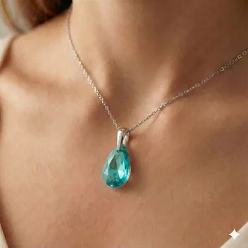 Přívěsek Přívěsek stříbrný 925 s krystaly Lumina Mandle 16mm Akvamarín PARSH