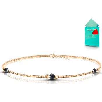 Náramek Náramek z černého turmalínu se zlatým turmalínem, pozlacené stříbro 925