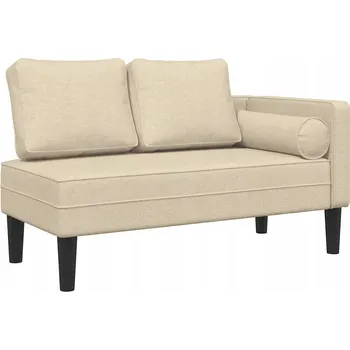 Zahradní lehátko Lenoška s polštáři, krémový, čalouněný tkaninou