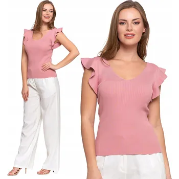 Dámská halenka Dámská halenka Pletenina Viskóza Volánky Svetrový TOP MORAJ L