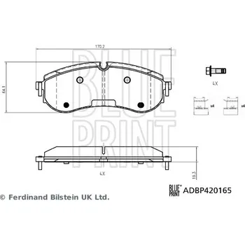 Brzdový systém Sada brzdových destiček, vždy 4 kusy v sadě BLUE PRINT ADBP420165