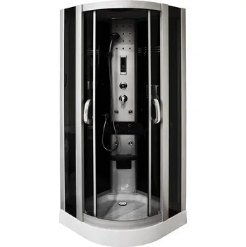 Aplomo Lori black masážní sprchový box Rozměr koutu: 90x90cm, MO-060890BL