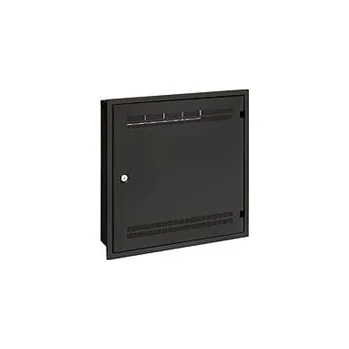 Rozvaděč Solarix rozvaděč LC-18 do zdi s lištami 2U, 4U a 11U, 550x550 černá RAL9005 s rámečkem k zazdění LC-18-55-15-W-B