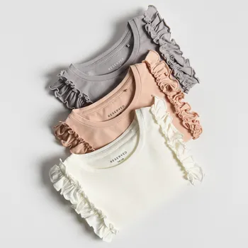 Dívčí tričko Reserved - GIRLS` BLOUSE - krémová - 808HT-01X - 808HT-01X-134