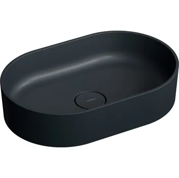 Aplomo Ovo M+ umyvadlo na desku z kompozitu, černý mat, OVOUNBLV