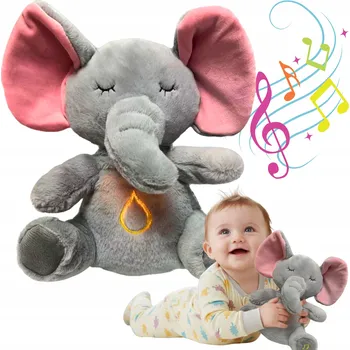 plyšák ŠUMÍCÍ SLONÍK USPAKOJOVAČ SLŮNĚ PLYŠÁK DÝCHAJÍCÍ ŠUMÍCÍ