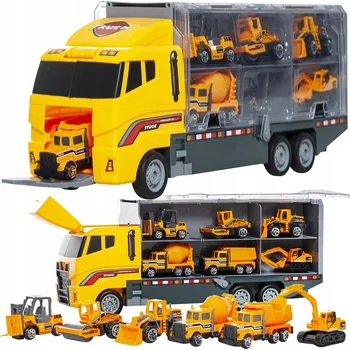 autíčko Náklaďák Kruzzel s odpalovačem a 6 autíčky, 36x15x9,5 cm