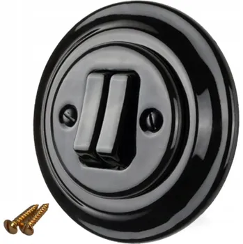 vypínač Keramický vypínač pod omítku černý retro styl PRL