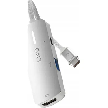 LINQ Hub 3v1 USB-C HDMI Adaptér 140W Stříbrný (LQ49031)