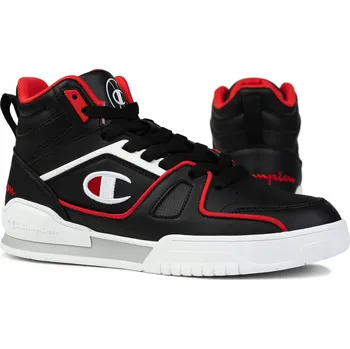 Dámské tenisky Champion Kotníkové tenisky Mid Cut Shoe 3 Point Mid S22119-KK002 Nbk/Wht/Red