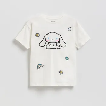 Dětská móda Reserved - Tričko Cinnamoroll - krémová - 043HU-01X - 043HU-01X-128