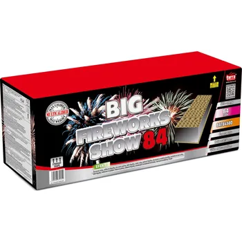 Zábavní pyrotechnika OHŇOSTROJ - BATERIE VÝMETNIC BIG FIREWORKS SHOW 84 RAN - multikalibr - 1/1