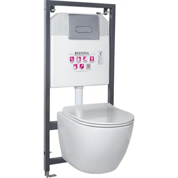 Klozet Kerra Kasos/Pacific Chrom WC závěsný komplet, KAS-PACCH2