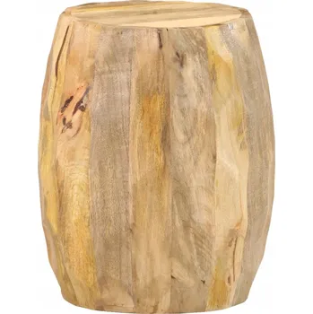 Stolička Stolička ve tvaru bubnu, masivní mangové dřevo