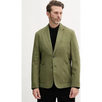 Sako s příměsí lnu United Colors of Benetton 2YQSUW014 zelená 91X, vel. 46