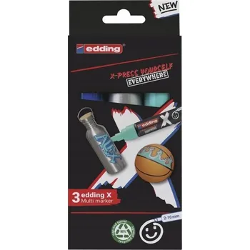 Dekorativní fix, na keramiku, na textil, modrý Edding 3 ks