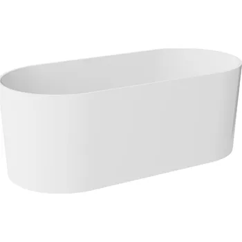 Vana Besco Lova White Matt volně stojící vana 160x74, litý mramor, WMM-160-LKS