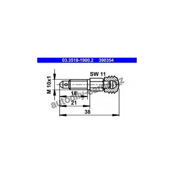 Přislušenství brzdového systému Odvzdušňovací šroub/ventil ATE 03.3518-1900 (AT 390354)