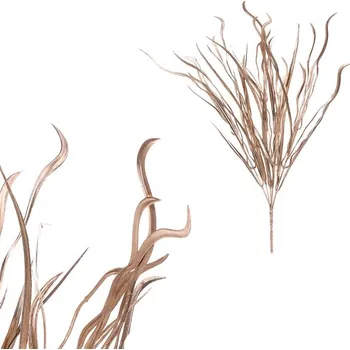 Bytová dekorace Autronic Tráva vlnitá - umělý trs, barva měděná, sada 12 ks