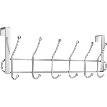 SystemsEleven Ramínka na šaty - Háčky na dveře - Chromovaný odolný dveřní věšák na kabáty, župany,