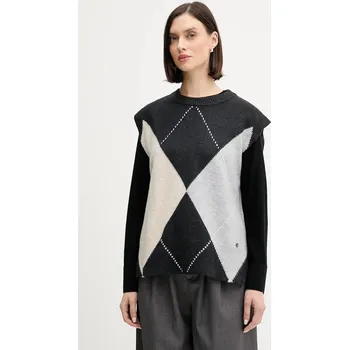 Dámská vesta Vesta s příměsí vlny Pedro del Hierro 5502018 šedá 90X, vel. S