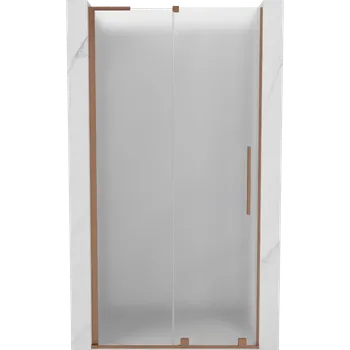 Sprchové dveře Mexen Velar L, posuvné sprchové dveře do otvoru 120 cm, 8mm sklo námraza, měděná matná, 871-120-003-31-65