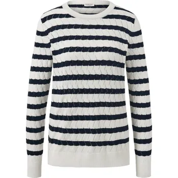 Dámský svetr 675224 - Tchibo - Pruhovaný pletený svetr - pro ženy - vel. XL 48/50 - barva: modrá/s proužky