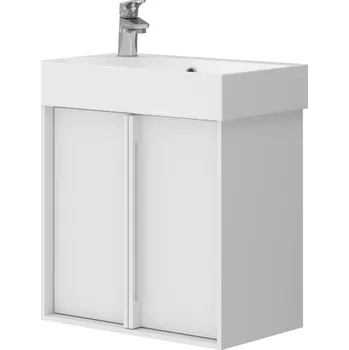 Koupelnový nábytek Lavedo Quadra White 55 koupelnová skříňka s umyvadlem, mat, QDWH55M