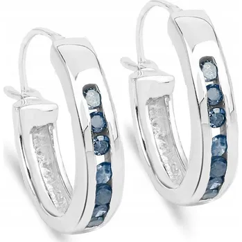 Náušnice PŘÍRODNÍ MODRÉ DIAMANTY STŘÍBRNÉ NÁUŠNICE