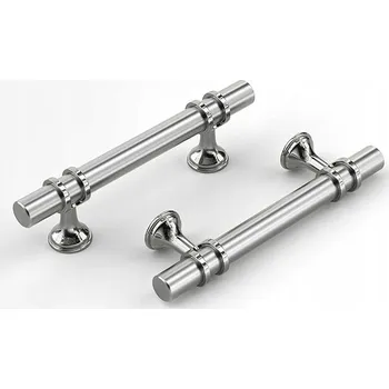 Obraz Uchwyt uchwyty meblowe metalowy zestaw 6 szt Stříbrné kovové úchytky na nábytek, sada 6 kusů - úchytky na skříňky