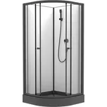 Savana Veduta Bali čtvrtkruhový sprchový box, black Rozměr koutu: 90x90cm, Y802BMS-90