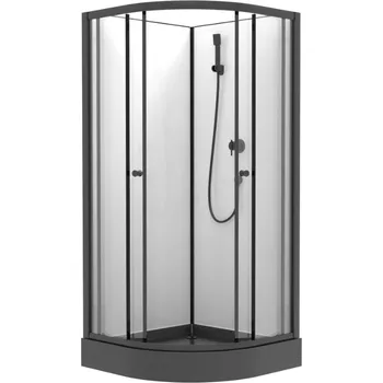 Savana Veduta Bali čtvrtkruhový sprchový box, black Rozměr koutu: 90x90cm, Y802BMS-90