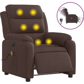 Křeslo zahrada-XL Elektrické masážní polohovací křeslo tmavě hnědé textil 3204973